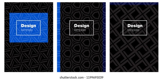 Dark BLUE vector cover for notebooks. Blurred decorative design in abstract style with textbox. Pattern for leaflets, booklets.