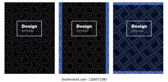 Dark BLUE vector cover for notebooks. Web interface on abstract background with colorful gradient. New design for cover of books.