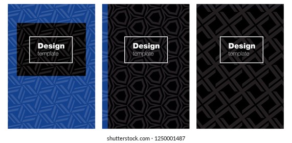 Dark BLUE vector cover for notebooks. Beautiful colorful sample in abstract style. Template for magazines, jurnals.