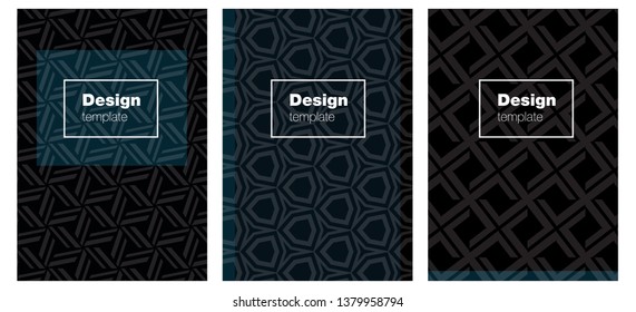 Dark BLUE vector cover for notebooks. Web interface on abstract background with colorful gradient. Pattern notebooks, journals.