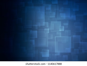 Dark BLUE vector cover in polygonal style. Illustration with set of colorful rectangles. Best design for your ad, poster, banner.