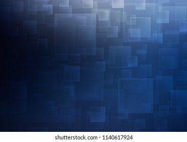 Dark BLUE vector cover in polygonal style. Modern abstract illustration with colorful rectangles. Pattern for commercials.