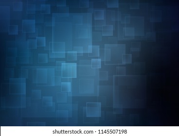 Dark BLUE vector cover in polygonal style. Decorative design in abstract style with rectangles. The template can be used as a background.