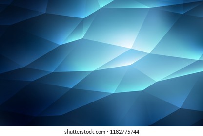 Dark BLUE vector cover in polygonal style. Beautiful illustration with triangles in nature style. Pattern for commercials.