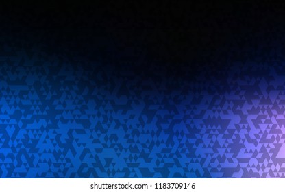 Dark BLUE vector cover in polygonal style. Illustration with set of colorful triangles. Pattern can be used for websites.