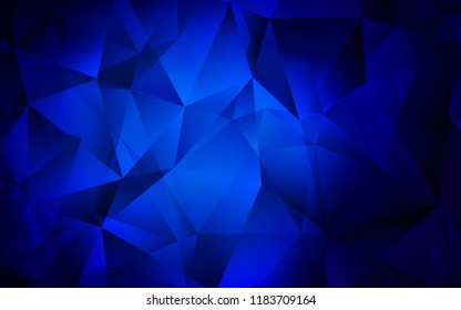 Dark BLUE vector cover in polygonal style. Triangles on abstract background with colorful gradient. The template can be used as a background.
