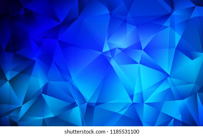 Dark BLUE vector cover in polygonal style. Modern abstract illustration with colorful triangles. The template can be used as a background.