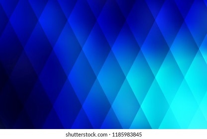 Dark BLUE vector cover in polygonal style. Decorative design in abstract style with rectangles. Best design for your ad, poster, banner.