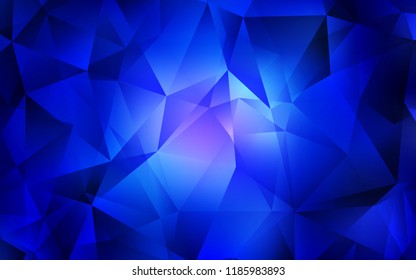 Dark BLUE vector cover in polygonal style. Decorative design in abstract style with triangles. The template can be used as a background.