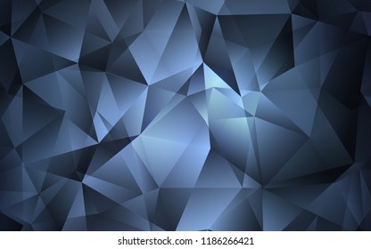 Dark BLUE vector cover in polygonal style. Abstract gradient illustration with triangles. Smart design for your business advert.