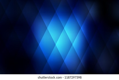 Dark BLUE vector cover in polygonal style. Glitter abstract illustration with rectangular shapes. Modern template for your landing page.