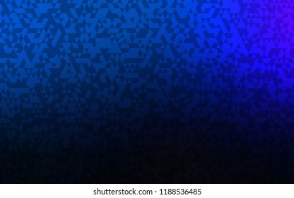 Dark BLUE vector cover in polygonal style. Decorative design in abstract style with triangles. Best design for your ad, poster, banner.