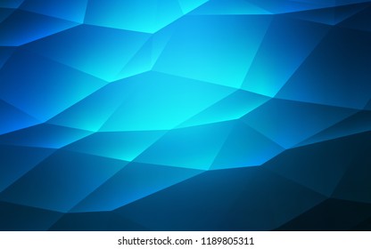 Dark BLUE vector cover in polygonal style. Glitter abstract illustration with triangular shapes. Pattern for commercials.