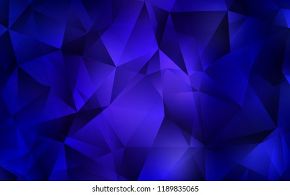 Dark BLUE vector cover in polygonal style. Decorative design in abstract style with triangles. Smart design for your business advert.