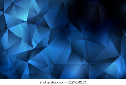 Dark BLUE vector cover in polygonal style. Abstract gradient illustration with triangles. Pattern can be used for websites.