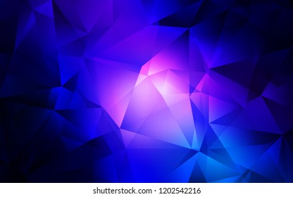 Dark BLUE vector cover in polygonal style. Illustration with set of colorful triangles. Pattern for busines ad, booklets, leaflets