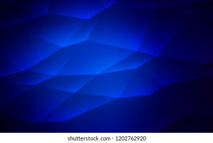 Dark BLUE vector cover in polygonal style. Modern abstract illustration with colorful triangles. Smart design for your business advert.