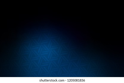 Dark BLUE vector cover with polygonal style. Decorative design in abstract style with triangles. Modern template for your landing page.