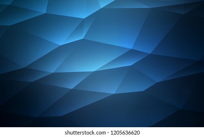 Dark BLUE vector cover in polygonal style. Beautiful illustration with triangles in nature style. Smart design for your business advert.