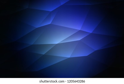 Dark BLUE vector cover in polygonal style. Beautiful illustration with triangles in nature style. Pattern for busines ad, booklets, leaflets