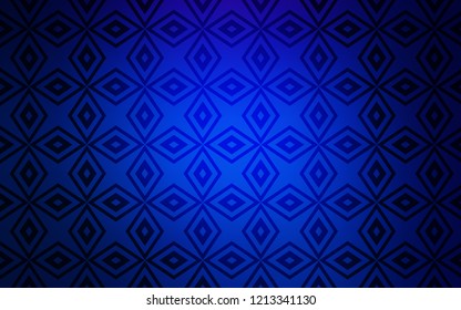 Dark BLUE vector cover in polygonal style. Decorative design in abstract style with rectangles. Pattern for busines ad, booklets, leaflets