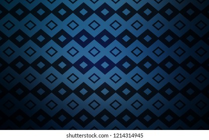 Dark BLUE vector cover in polygonal style. Decorative design in abstract style with rectangles. Best design for your ad, poster, banner.