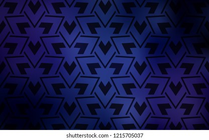 Dark BLUE vector cover with polygonal style. Modern abstract illustration with colorful triangles. Pattern for commercials.