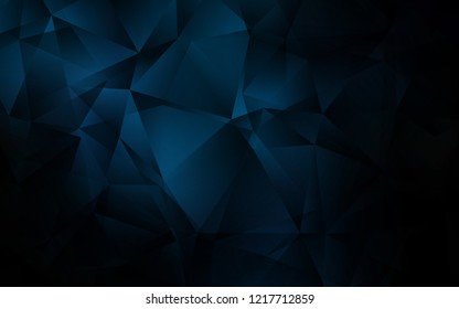 Dark BLUE vector cover in polygonal style. Triangles on abstract background with colorful gradient. Best design for your ad, poster, banner.