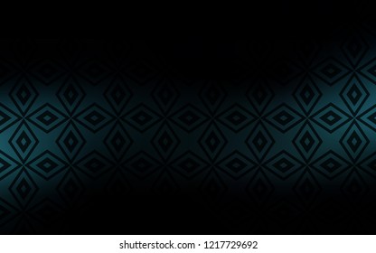 Dark BLUE vector cover in polygonal style. Decorative design in abstract style with rectangles. The template can be used as a background.
