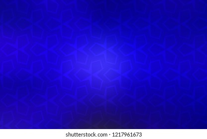 Dark BLUE vector cover in polygonal style. Decorative design in abstract style with rectangles. Best design for your ad, poster, banner.