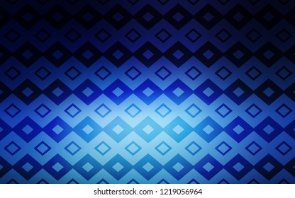 Dark BLUE vector cover in polygonal style. Glitter abstract illustration with rectangular shapes. The template can be used as a background.