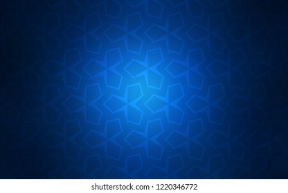 Dark BLUE vector cover in polygonal style. Glitter abstract illustration with rectangular shapes. Modern template for your landing page.