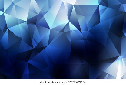 Dark BLUE vector cover in polygonal style. Abstract gradient illustration with triangles. Pattern for busines ad, booklets, leaflets
