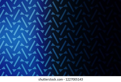 Dark BLUE vector cover with polygonal style. Decorative design in abstract style with triangles. Pattern for commercials.