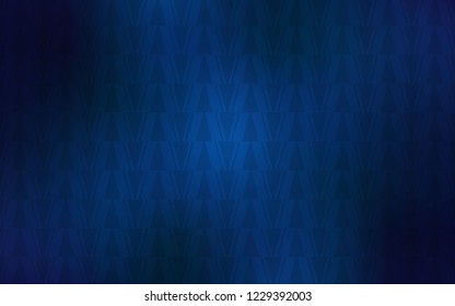 Dark BLUE vector cover with polygonal style. Illustration with set of colorful triangles, lines. Pattern for booklets, leaflets