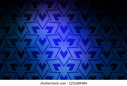 Dark BLUE vector cover with polygonal style. Modern abstract illustration with colorful triangles. Best design for poster, banner.