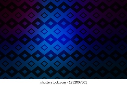 Dark BLUE vector cover in polygonal style. Beautiful illustration with rectangles and squares. The template can be used as a background.