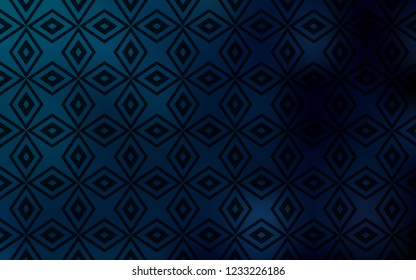 Dark BLUE vector cover in polygonal style. Beautiful illustration with rectangles and squares. The template can be used as a background.