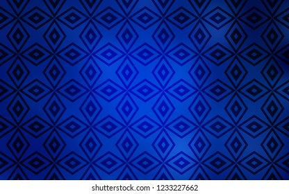 Dark BLUE vector cover in polygonal style. Decorative design in abstract style with rectangles. Pattern for commercials.
