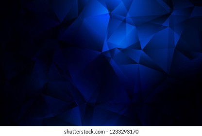 Dark BLUE vector cover in polygonal style. Beautiful illustration with triangles in nature style. Modern template for your landing page.