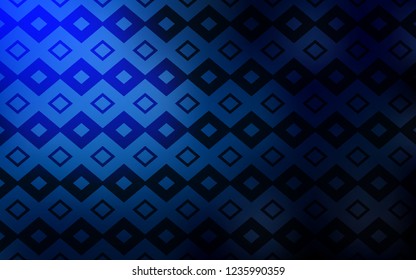 Dark BLUE vector cover in polygonal style. Glitter abstract illustration with rectangular shapes. The template can be used as a background.