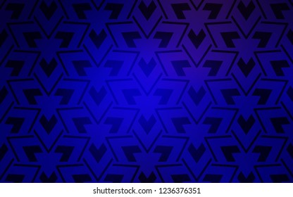 Dark BLUE vector cover with polygonal style. Glitter abstract illustration with triangular shapes. Pattern for websites.