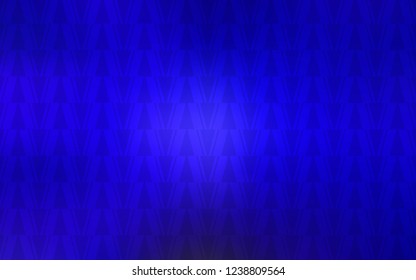 Dark BLUE vector cover with polygonal style. Triangles on abstract background with colorful gradient. Modern template for landing page.