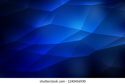 Dark BLUE vector cover in polygonal style. Glitter abstract illustration with triangular shapes. Pattern for busines ad, booklets, leaflets