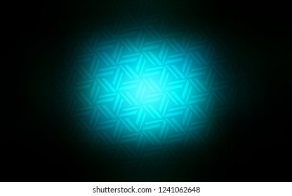 Dark BLUE vector cover with polygonal style. Decorative design in abstract style with triangles. The template can be used as a background.