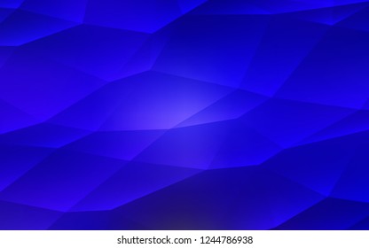 Dark BLUE vector cover in polygonal style. Abstract gradient illustration with triangles. Smart design for your business advert.