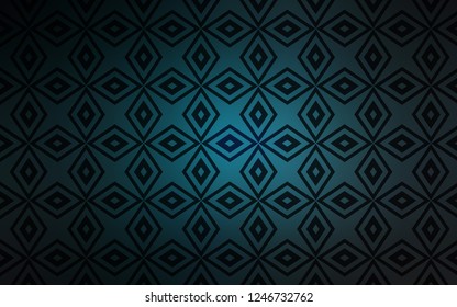 Dark BLUE vector cover in polygonal style. Beautiful illustration with rectangles and squares. Pattern for commercials.