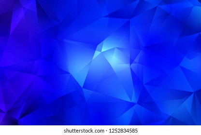 Dark BLUE vector cover in polygonal style. Triangles on abstract background with colorful gradient. Pattern can be used for websites.