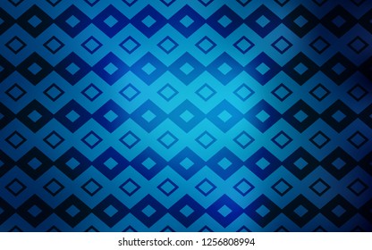 Dark BLUE vector cover in polygonal style. Decorative design in abstract style with rectangles. Best design for your ad, poster, banner.