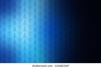 Dark BLUE vector cover with polygonal style. Beautiful illustration with triangles in nature style. Best design for poster, banner.